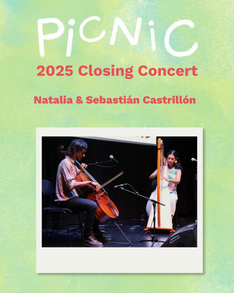 the picture shows an image of musicians Natalia Castrillón and Sebastián Castrillón during a performance